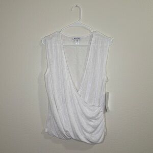 Athleta Breezy Wrap tank , white, size large,NWT